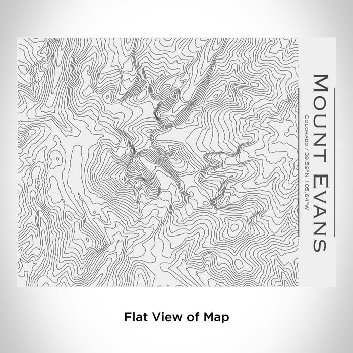 Rendered View of Mount Evans Colorado Map Engraving on 20oz Stainless Steel Insulated Bottle with Bamboo Top in White