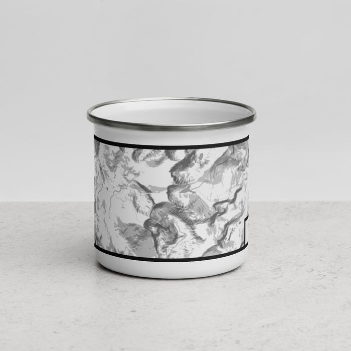 Front View Custom Mount Evans Colorado Map Enamel Mug in Classic