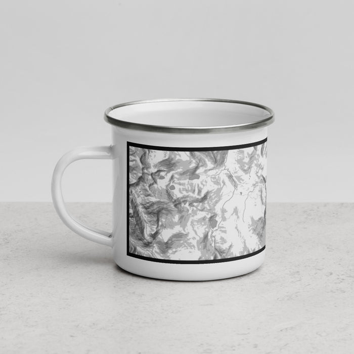 Left View Custom Mount Evans Colorado Map Enamel Mug in Classic