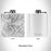 Rendered View of Mount Evans Colorado Map Engraving on 6oz Stainless Steel Flask in White