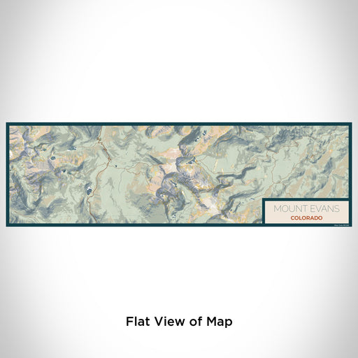 Flat View of Map Custom Mount Evans Colorado Map Enamel Mug in Woodblock