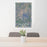 24x36 Mount Hood Oregon Map Print Portrait Orientation in Afternoon Style Behind 2 Chairs Table and Potted Plant