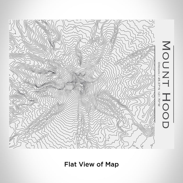 Rendered View of Mount Hood Oregon Map Engraving on 20oz Stainless Steel Insulated Bottle with Bamboo Top in White