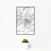 12x18 Mount Hood Oregon Map Print Portrait Orientation in Classic Style With Small Cactus Plant in White Planter