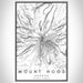 Mount Hood Oregon Map Print Portrait Orientation in Classic Style With Shaded Background
