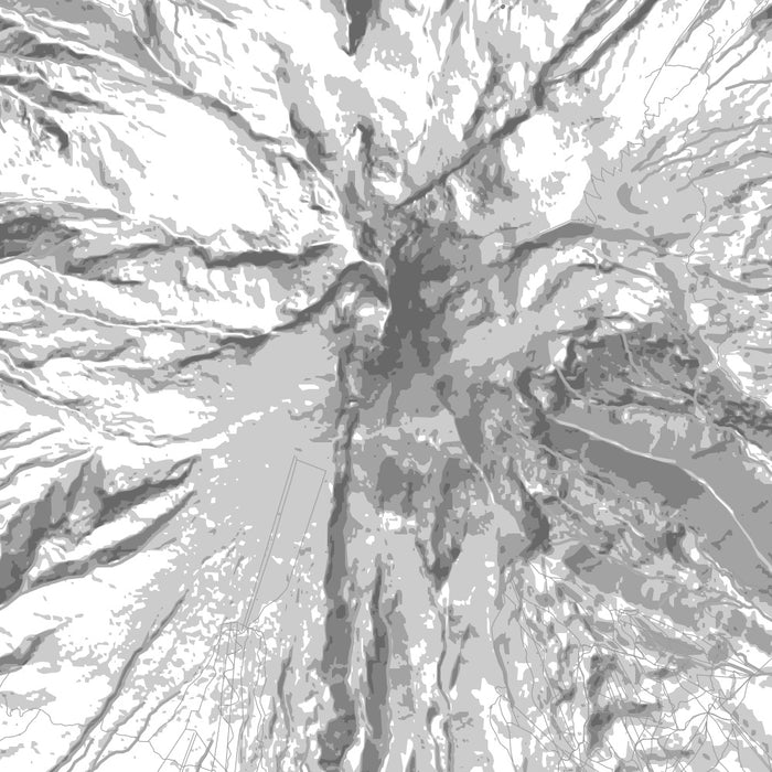 Mount Hood Oregon Map Print in Classic Style Zoomed In Close Up Showing Details
