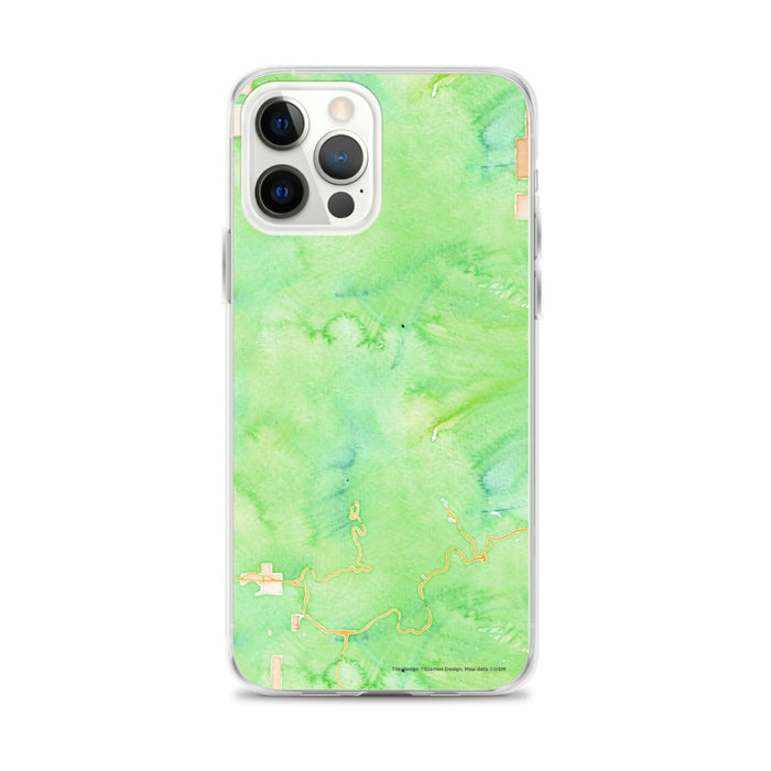 Custom Mount Hood Oregon Map iPhone 12 Pro Max Phone Case in Watercolor