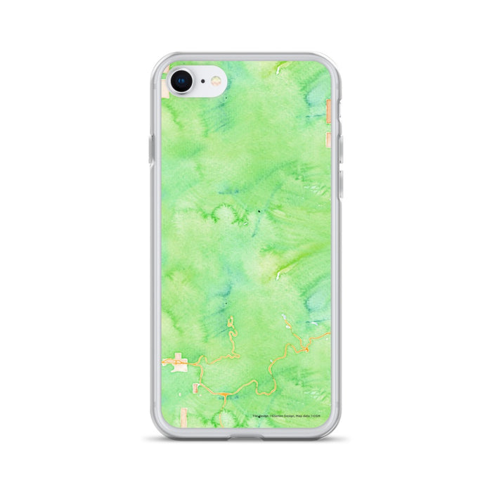 Custom Mount Hood Oregon Map iPhone SE Phone Case in Watercolor