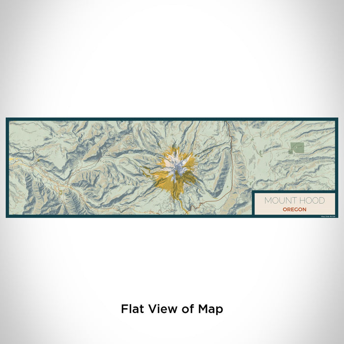 Flat View of Map Custom Mount Hood Oregon Map Enamel Mug in Woodblock