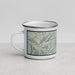 Left View Custom Mount Hood Oregon Map Enamel Mug in Woodblock
