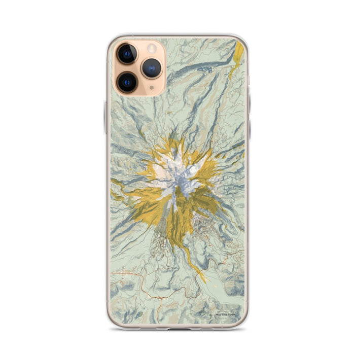 Custom Mount Hood Oregon Map Phone Case in Woodblock