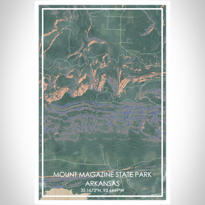 Mt. Magazine Map Mount Magazine State Park - Arkansas Map Print in Afternoon — JACE Maps