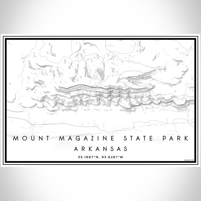 Mount Magazine State Park Arkansas Map Print Landscape Orientation in Classic Style With Shaded Background