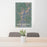 24x36 Mount Mansfield Vermont Map Print Portrait Orientation in Afternoon Style Behind 2 Chairs Table and Potted Plant