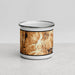 Front View Custom Mount Mansfield Vermont Map Enamel Mug in Ember