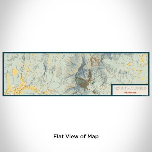 Flat View of Map Custom Mount Mansfield Vermont Map Enamel Mug in Woodblock