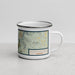 Right View Custom Mount Mansfield Vermont Map Enamel Mug in Woodblock