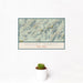 12x18 Mount Marcy New York Map Print Landscape Orientation in Woodblock Style With Small Cactus Plant in White Planter