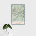 16x24 Mount Marcy New York Map Print Portrait Orientation in Woodblock Style With Tropical Plant Leaves in Water