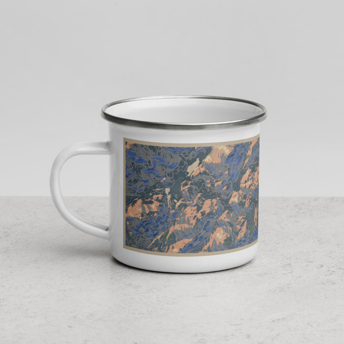 Left View Custom Mount Marcy New York Map Enamel Mug in Afternoon