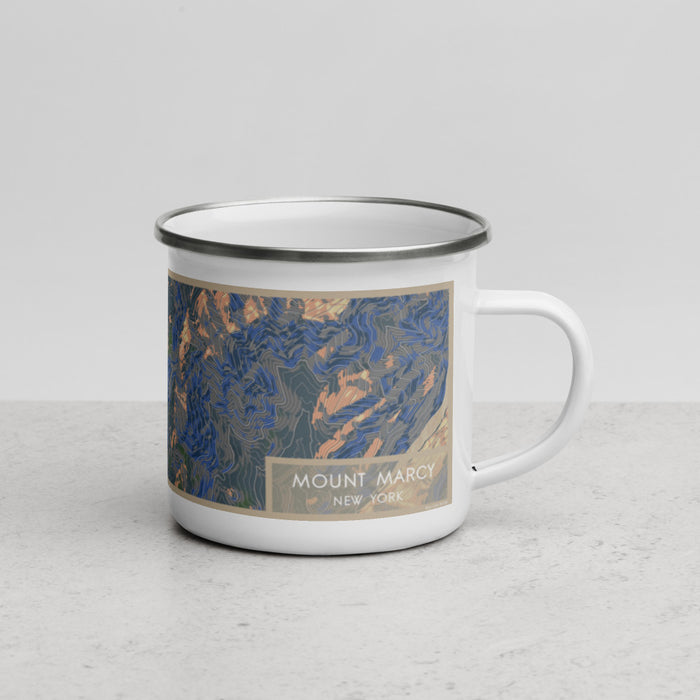 Right View Custom Mount Marcy New York Map Enamel Mug in Afternoon