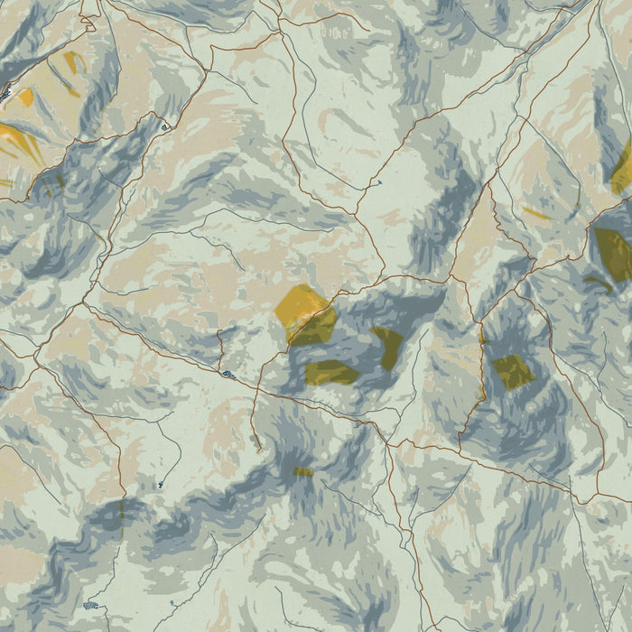 Mount Marcy New York Map Print in Woodblock Style Zoomed In Close Up Showing Details