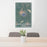 24x36 Mount McLoughlin Oregon Map Print Portrait Orientation in Afternoon Style Behind 2 Chairs Table and Potted Plant