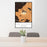 24x36 Mount McLoughlin Oregon Map Print Portrait Orientation in Ember Style Behind 2 Chairs Table and Potted Plant