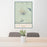 24x36 Mount McLoughlin Oregon Map Print Portrait Orientation in Woodblock Style Behind 2 Chairs Table and Potted Plant