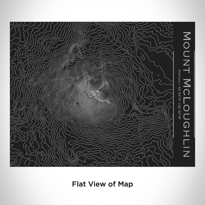 Rendered View of Mount McLoughlin Oregon Map Engraving on 20oz Stainless Steel Insulated Bottle with Bamboo Top in Black