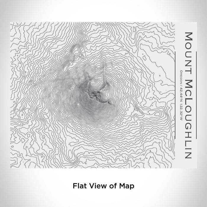 Rendered View of Mount McLoughlin Oregon Map Engraving on 20oz Stainless Steel Insulated Bottle with Bamboo Top in White