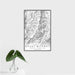 16x24 Mount Mitchell North Carolina Map Print Portrait Orientation in Classic Style With Tropical Plant Leaves in Water
