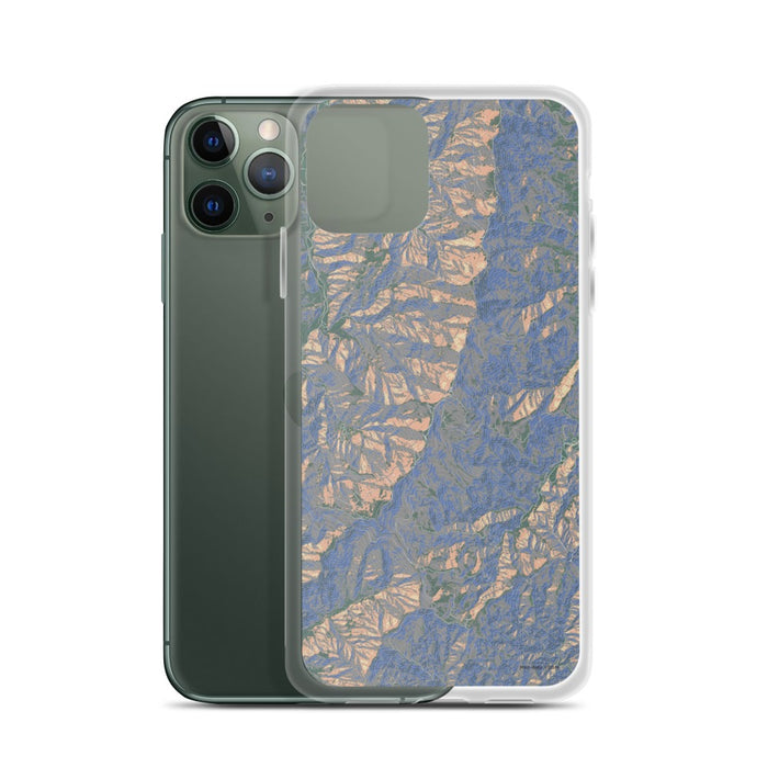 Custom Mount Mitchell North Carolina Map Phone Case in Afternoon