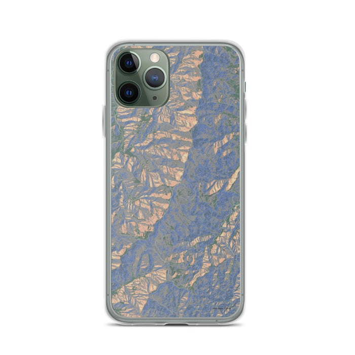 Custom iPhone 11 Pro Mount Mitchell North Carolina Map Phone Case in Afternoon
