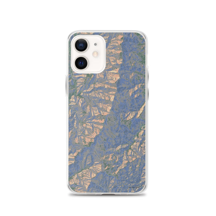 Custom iPhone 12 Mount Mitchell North Carolina Map Phone Case in Afternoon