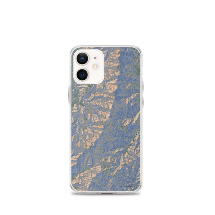 Custom iPhone 12 mini Mount Mitchell North Carolina Map Phone Case in Afternoon
