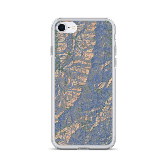 Custom iPhone SE Mount Mitchell North Carolina Map Phone Case in Afternoon
