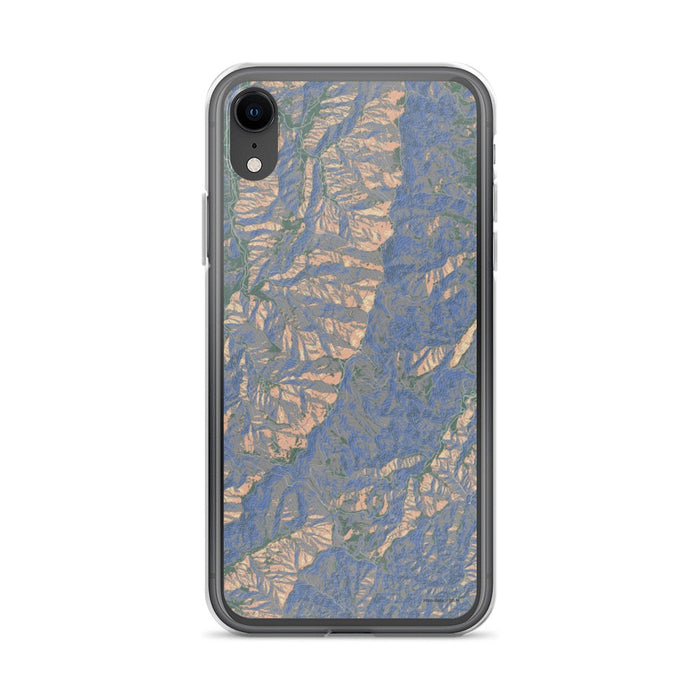 Custom iPhone XR Mount Mitchell North Carolina Map Phone Case in Afternoon