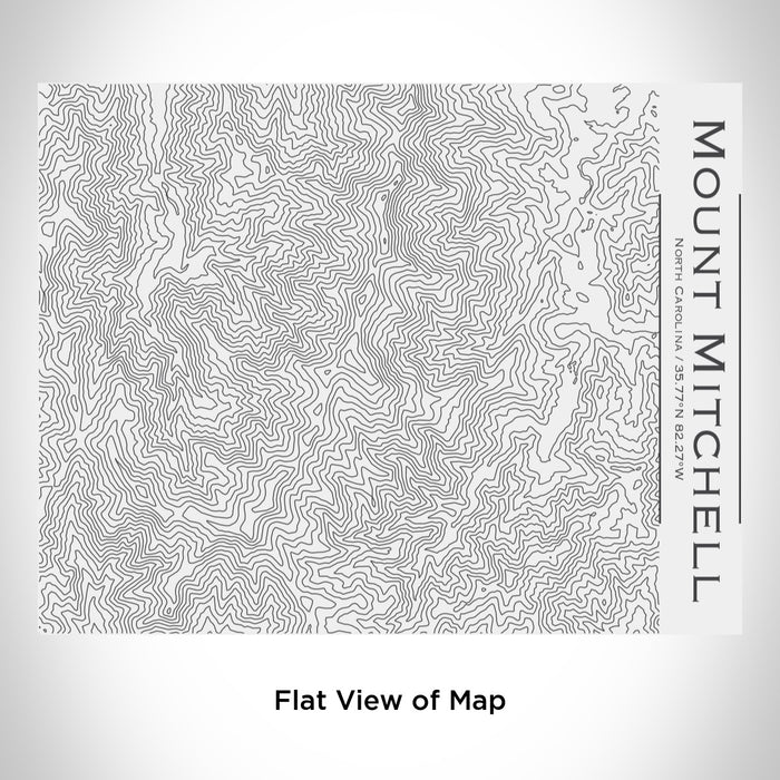 Rendered View of Mount Mitchell North Carolina Map Engraving on 20oz Stainless Steel Insulated Bottle with Bamboo Top in White