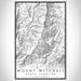Mount Mitchell North Carolina Map Print Portrait Orientation in Classic Style With Shaded Background
