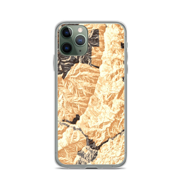 Custom iPhone 11 Pro Mount Mitchell North Carolina Map Phone Case in Ember