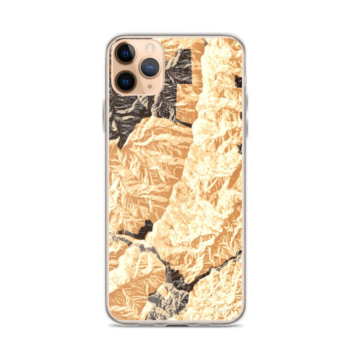 Custom iPhone 11 Pro Max Mount Mitchell North Carolina Map Phone Case in Ember