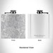Rendered View of Mount Mitchell North Carolina Map Engraving on 6oz Stainless Steel Flask in White