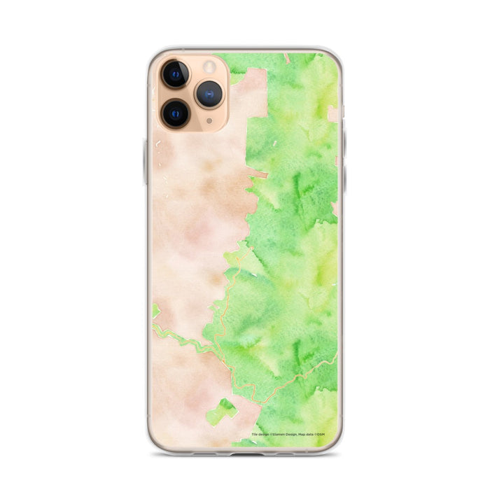 Custom iPhone 11 Pro Max Mount Mitchell North Carolina Map Phone Case in Watercolor