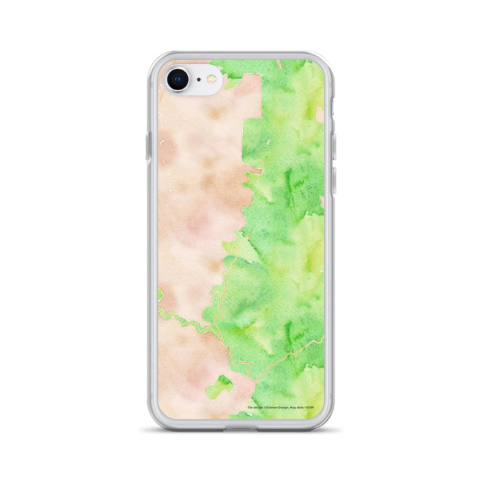 Custom iPhone SE Mount Mitchell North Carolina Map Phone Case in Watercolor