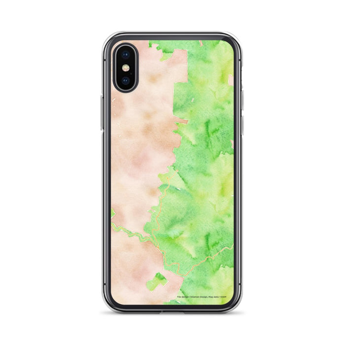 Custom iPhone X/XS Mount Mitchell North Carolina Map Phone Case in Watercolor