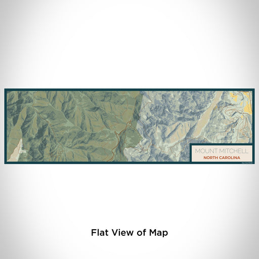 Flat View of Map Custom Mount Mitchell North Carolina Map Enamel Mug in Woodblock