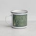Left View Custom Mount Mitchell North Carolina Map Enamel Mug in Woodblock