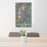 24x36 Mount Moosilauke New Hampshire Map Print Portrait Orientation in Afternoon Style Behind 2 Chairs Table and Potted Plant