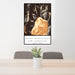 24x36 Mount Moosilauke New Hampshire Map Print Portrait Orientation in Ember Style Behind 2 Chairs Table and Potted Plant